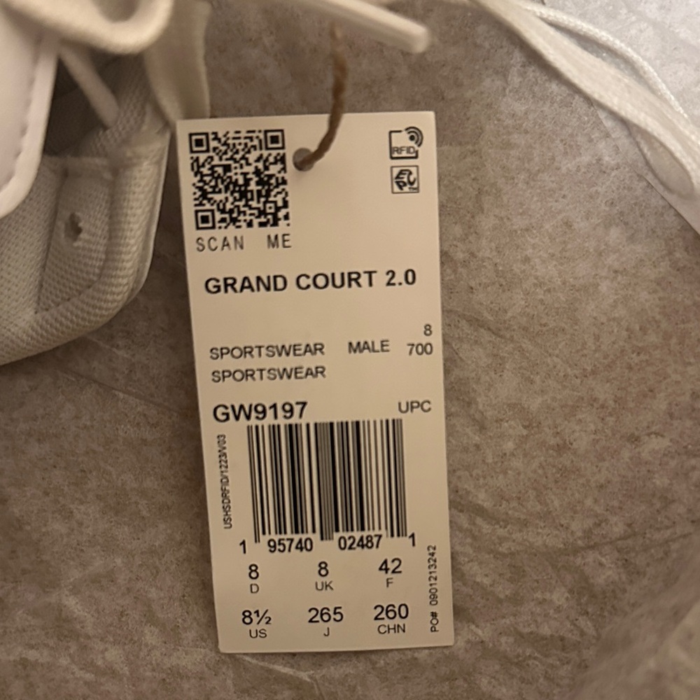 [NIB] Adidas men GRAND COURT 2.0 SHOES size 8.5 - Picture 5 of 5